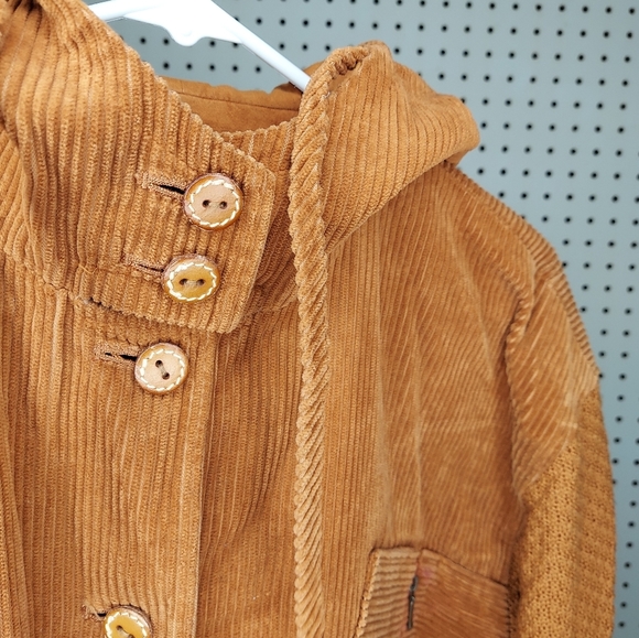 90s Primizia Jacket Corduroy Cable Knit Leather Button Zip Hooded Bomber Rustic - Picture 5 of 9